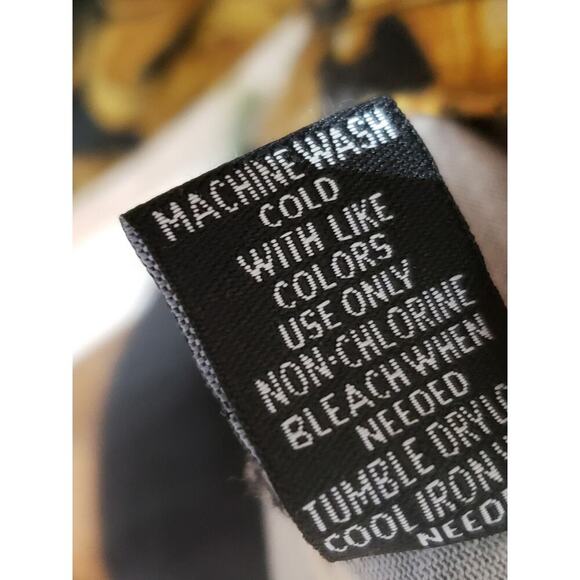 Original Gravity Blouse Top Women's Small Yellow Black Long Sleeve Crew Neck - Picture 7 of 12